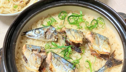 さんまの炊き込みご飯ともやしのごま油炒め【男一人の平日夕食】